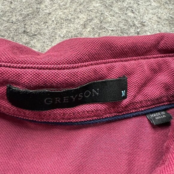 Greyson Omaha Polo Shirt Men M Burgundy Red Performance Golf Stretch - Picture 6 of 14